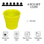 Set 6 pahare de 90 ml cu model Verde Neon, Cesiro