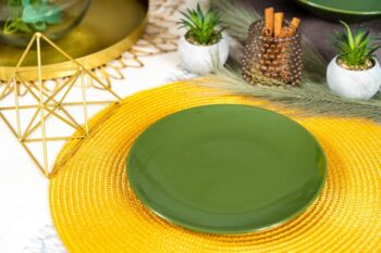 Set 4 Farfurii pentru Desert cu Stil Verde Lucios!