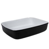 Vas termorezistent Alb/Negru, 25 x 22 x 6.5 cm