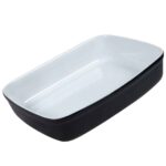 Vas termorezistent Alb/Negru, 25 x 22 x 6.5 cm