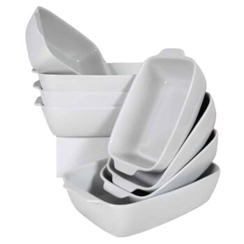 Set 6 vase termorezistente Alb Marimi mixte