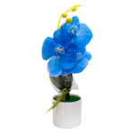 Decorațiune florală cu orhidee albastră în ghiveci de 30x10 cm