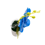 Decorațiune florală cu orhidee albastră în ghiveci de 30x10 cm