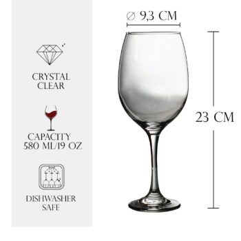 Pahar cu picior din sticla de 580 ml, Cesiro