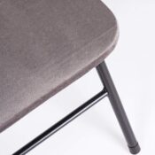 Scaun pliabil, cu cadru metalic, tapitat cu piele sintetica, 44x45x79 cm, Grunberg Z28 (maro)