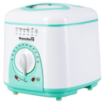 Friteuza Hausberg HB 1320 A-T, 950 W, 1 L, Alb/Turcoaz