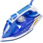 Fier de calcat Hausberg HB-7880BL, 2300W, Talpa cu invelis ceramic, rezervor apa 400ml, Alb/Albastru