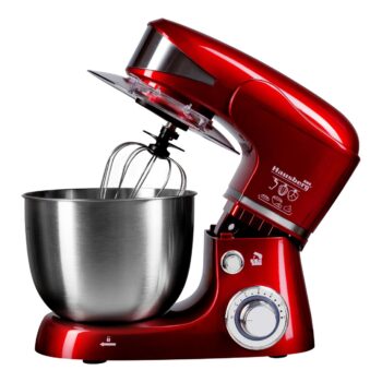 Mixer planetar cu bol din inox Hausberg HB-7620, 1000 W, 6 trepte, 5 L, Rosu