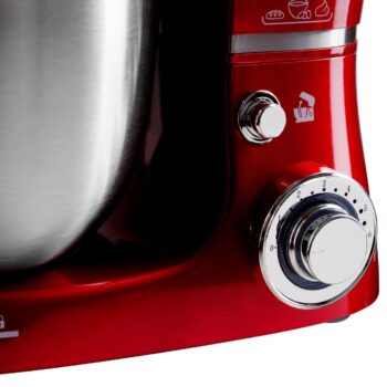 Mixer planetar cu bol din inox Hausberg HB-7620, 1000 W, 6 trepte, 5 L, Rosu