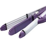 Placa par 3 in 1 pentru ondulare, creponare si indreptare, Hausberg HB31MV, Incalzire rapida, Mov