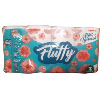 Hartie Igienica Alba FLUFFY, 3 Straturi, 8 Role Hartie Igienica Alba FLUFFY, 3 Straturi, 8 Role