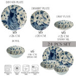 Set farfurii 24 piese, 6 persoane - Ensemble Pavone Elegante - Set Veselă Italiană Porțelan