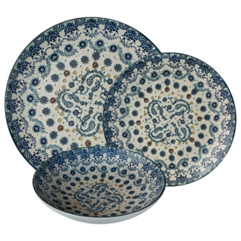 Set farfurii 12 piese, 4 persoane, set cu farfurie adancă-Ensemble Serenità Blu - Set Veselă Italiană Porțelan Set farfurii 12 piese, 4 persoane, set cu farfurie adancă-Ensemble Serenità Blu - Set Veselă Italiană Porțelan