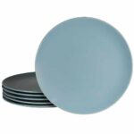 Eleganță în Fiecare Detaliu: Set 6 farfurii intinse gri albastrui