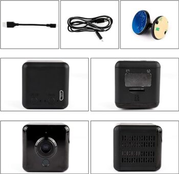 Merclix Mini Cameră 4K HD Cameră de supraveghere Cameră WiFi de interior Transmisie în direct Aplicație pentru telefon mobil cu baterie SIM Card WiFi Stocare în cloud Senzor de mișcare Cameră de vedere nocturnă pentru animale de companie