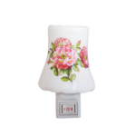 Lampă de veghe din ceramică, decorată cu 3 flori roz