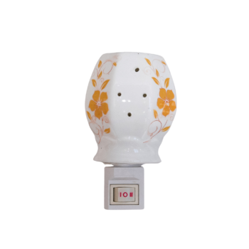 Lampă de veghe din ceramică, decorată cu flori aurii