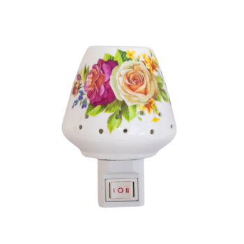 Lampa de veghe din ceramica decorata cu trandafiri, 11x7