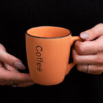 Set 6 cani decor coffee Portocaliu, 250 ml