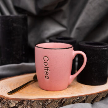 Set 6 cani decor coffee Roz, 250 ml