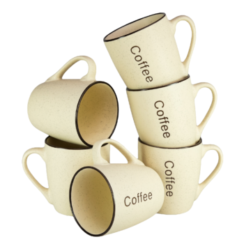 Set 6 cani decor coffee Crem, 250 ml
