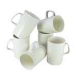 Set 6 cani tubulare Alb lucios, 325 ml