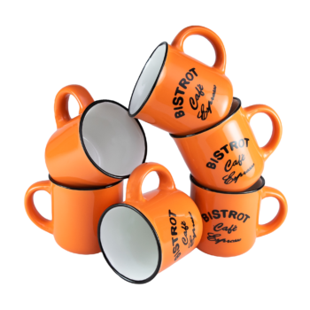 Set 6 cani Bistrot Portocalii, 120 ml Set 6 cani Bistrot Portocalii, 120 ml