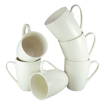 Set 6 cani elegante Alb lucios, 285 ml