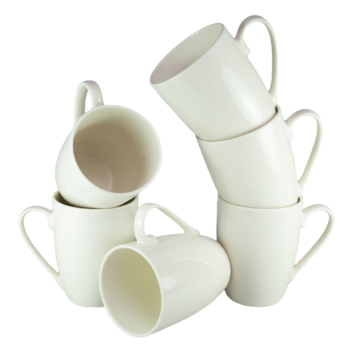Set 6 cani elegante Alb lucios, 285 ml Set 6 cani elegante Alb lucios, 285 ml