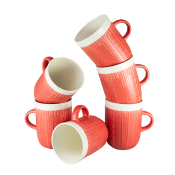 Set 6 cani crosetate Rosii, 320 ml