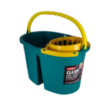 Galeata bicompartimentata cu storcator si roti, 2x8 litri, rosie