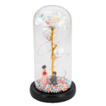 Trandafir în cupola 21 cm Multicolor cu cuplu