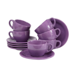 Set 6 cești Mov cu farfurie de 170 ml, Cesiro