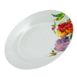 Set Elegant de 6 Farfurii Intinse din Porțelan cu Motive Florale