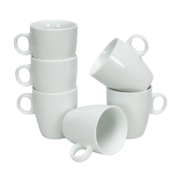Set 6 căni Albe Lucioase, 210 ml