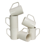 Set 6 cani tubulare Albe Lucioase, 400 ml