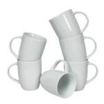 Set 6 căni culoare Alb Lucios, 290 ml