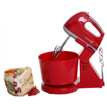 Mixer cu Bol Hausberg HB-3505RS, putere 250W, 7 Viteze, 2L, Rosu/Gri