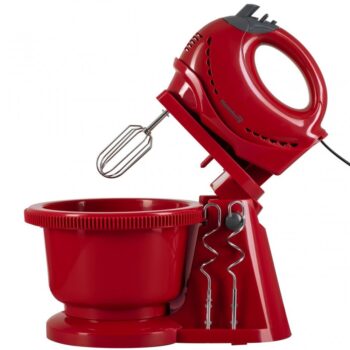 Mixer cu bol rotativ Hausberg HB-3519RS, Capacitate 2L, Putere 300W, Rosu
