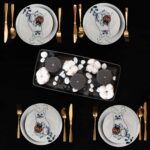 Set farfurii 12 piese, pentru 4 persoane, Pumpkin Cat, Cesiro, Ivoire cu Pisica