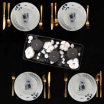 Set farfurii 12 piese, pentru 4 persoane, Pumpkin Cat, Cesiro, Alb Ivoire cu Pisica