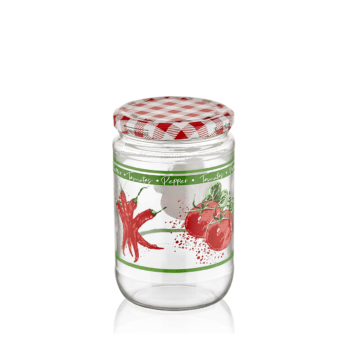 Borcan din sticla cu capac, Qlux C00205