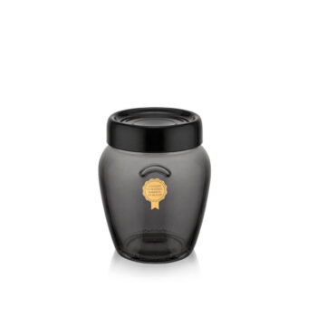 Recipient 580 ml, din sticla, cu capac din plastic, Qlux C00365 Recipient 580 ml, din sticla, cu capac din plastic, Qlux C00365