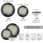 Set farfurii 18 piese, 6 persoane, set cu bol- Ensemble Dolce Sogno - Set Veselă Italiană Porțelan