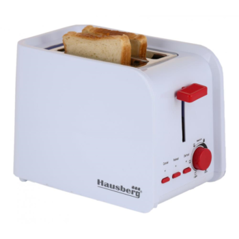 Prajitor de paine Hausberg HB-195RS, 750 W, 2 felii, functie decongelare, functie reincalzire, 6 trepte putere, Alb/Rosu Prajitor de paine Hausberg HB-195RS, 750 W, 2 felii, functie decongelare, functie reincalzire, 6 trepte putere, Alb/Rosu