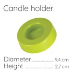 Suport lumânare, 9 cm, Verde Lucios