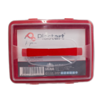 Recipient rosu pentru depozitare cu capac si maner ergonomic, 7x33x26 cm