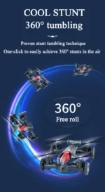 Dronă JJRC Land-Air Mini  Aeronava Dual-Mode Mini Patru Axe Control de la distanță Lumini de Noapte Vehicul Auto, control din Telecomanda, Albastru