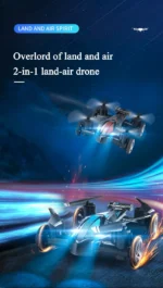 Dronă JJRC Land-Air Mini  Aeronava Dual-Mode Mini Patru Axe Control de la distanță Lumini de Noapte Vehicul Auto, control din Telecomanda, Albastru