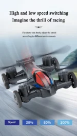 Dronă JJRC Land-Air Mini  Aeronava Dual-Mode Mini Patru Axe Control de la distanță Lumini de Noapte Vehicul Auto, control din Telecomanda, Albastru